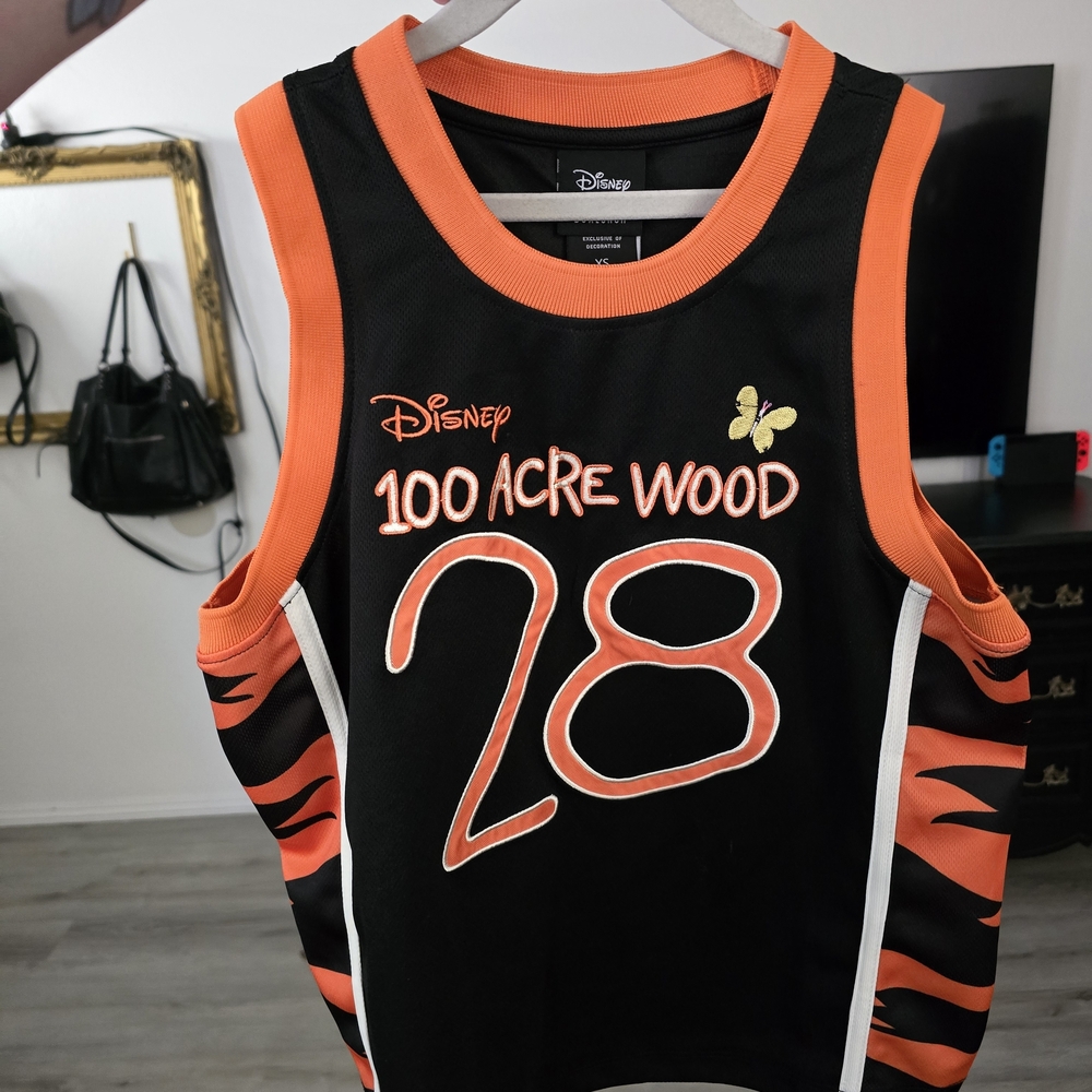 Disney 100 Acre Wood Black and Orange Jersey Tank